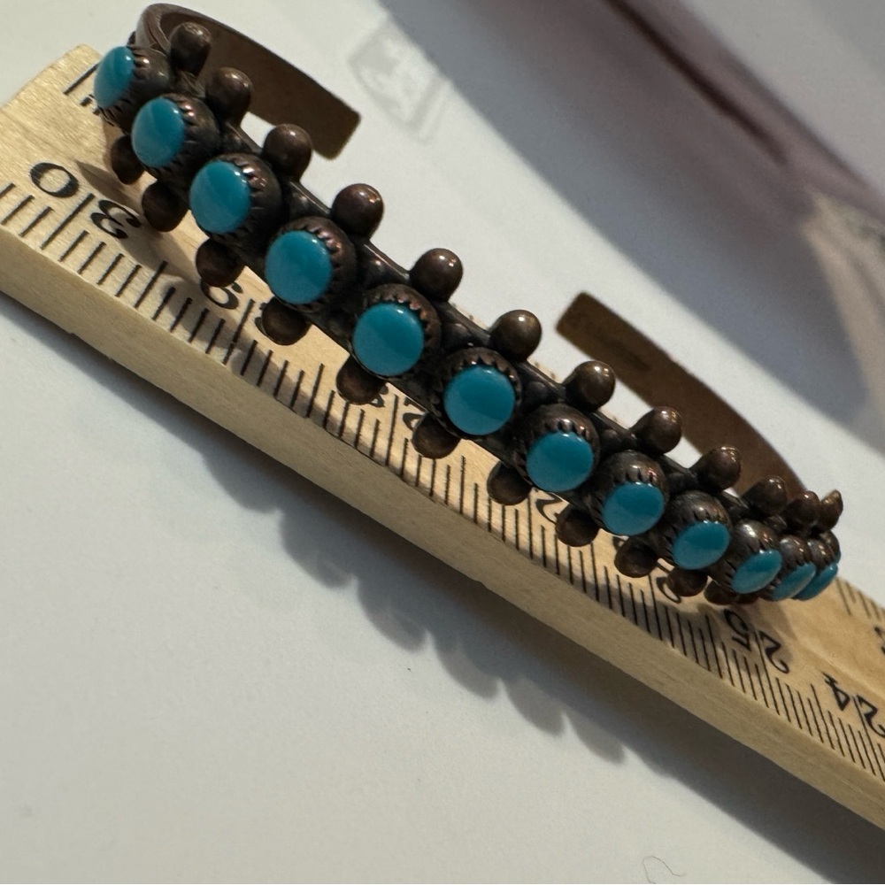 Genuine Turquoise Copper Cuff Bracelet Handmade Southwest Bracelet